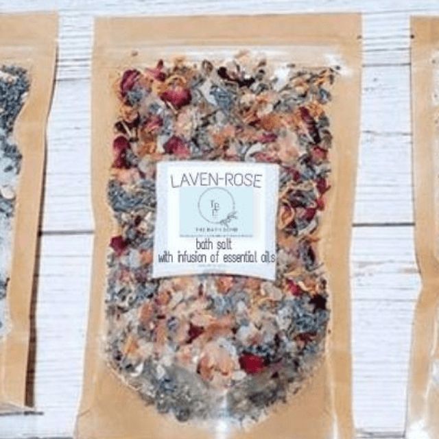 Laven-rose Bath Salt Infused With Essential Oil & Epsom Salt