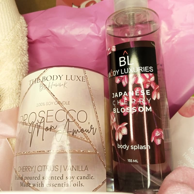 Galentine's day special bath & body care pink gift box for friends.