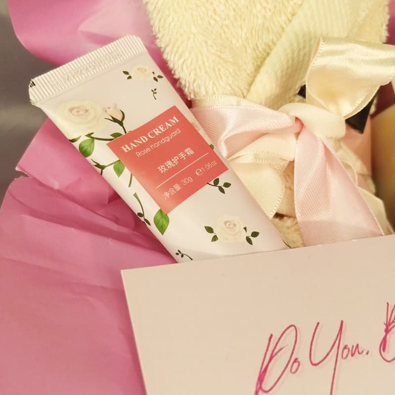 Galentine's day special bath & body care pink gift box for friends.