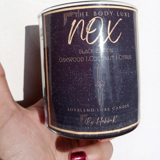 NOX - black edition. scented candle jar