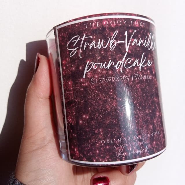 Strawb-Vanilla PoundCake - Scented candle jar