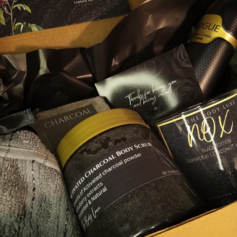 Black themed gift box for him