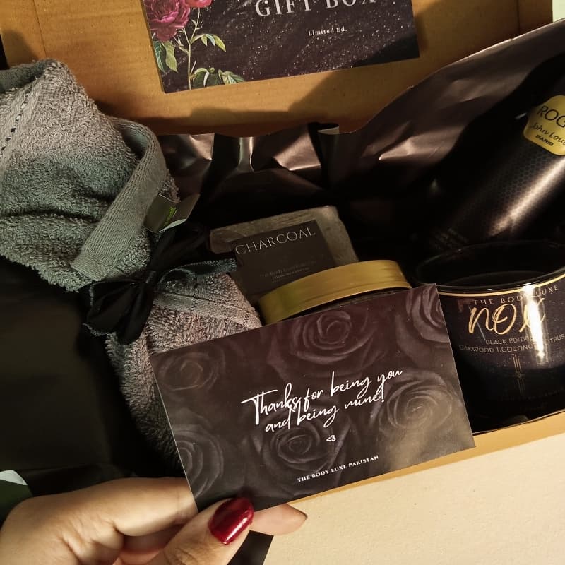 Black themed gift box for him