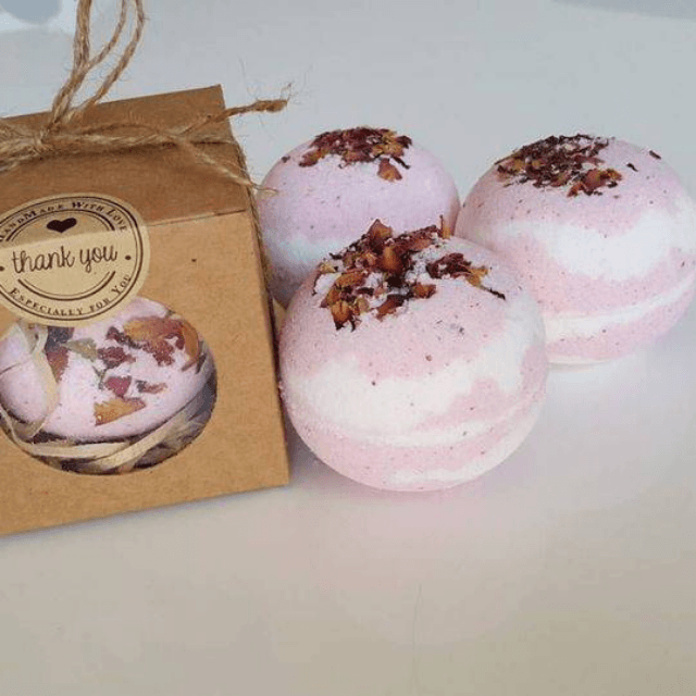 Rose Love Bath Bomb- Pink & White